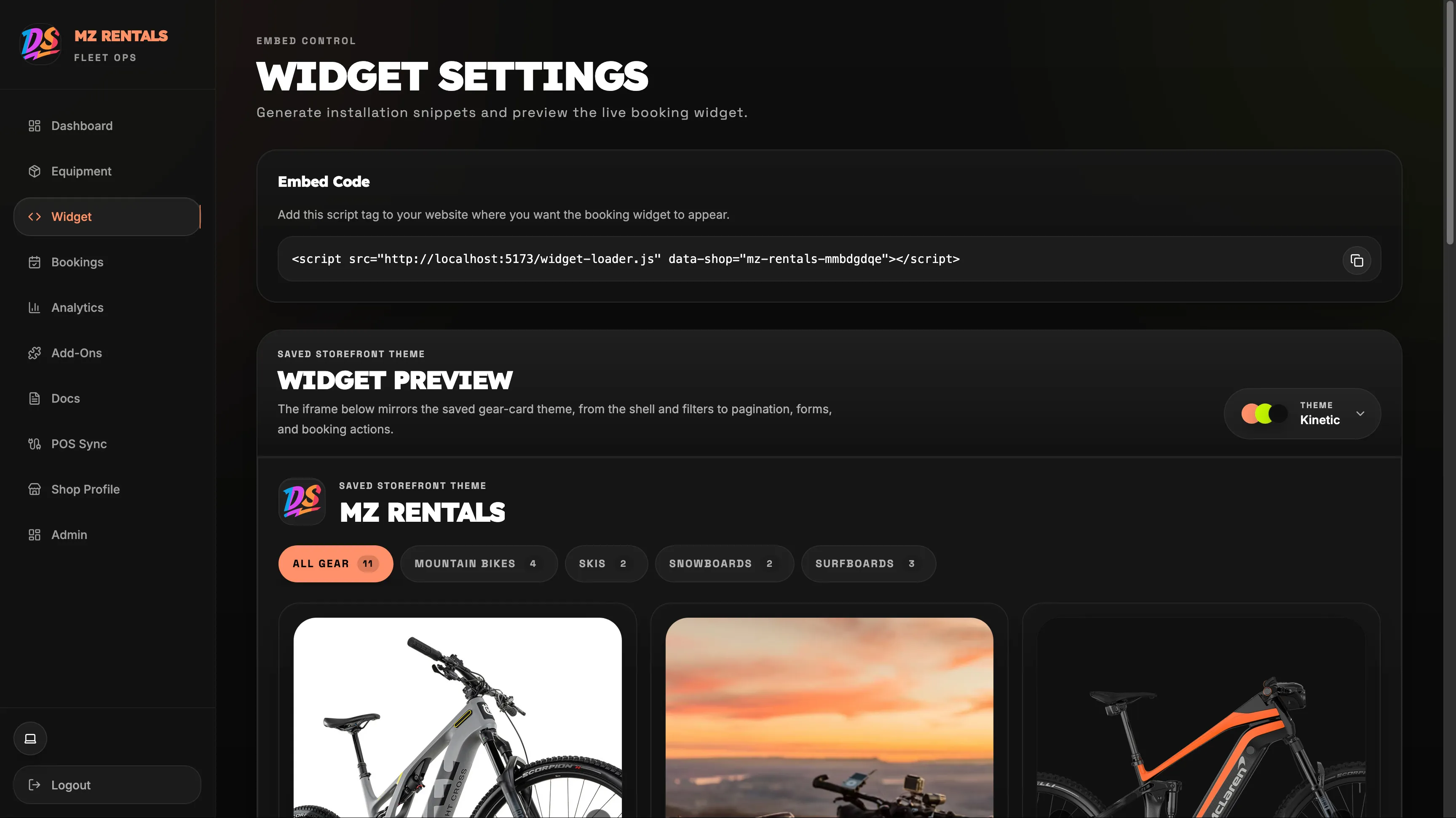 DemoStoke Fleet Ops embeddable booking widget