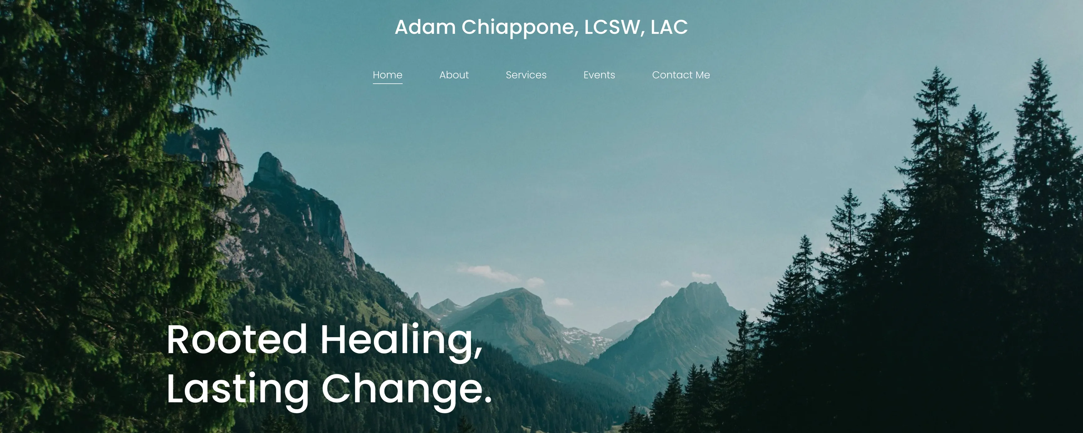 Adam Chiappone homepage hero