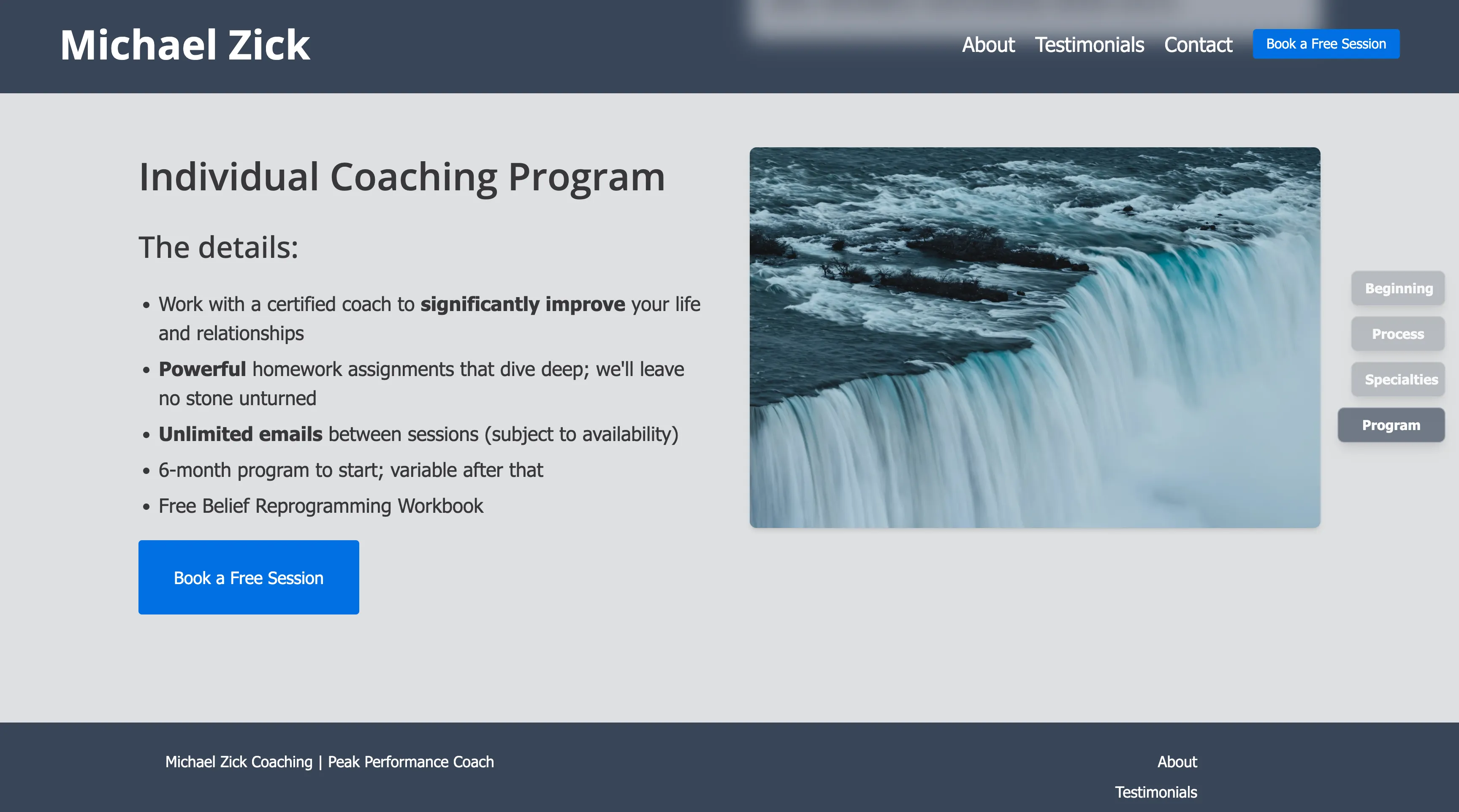 Program overview and booking call-to-action